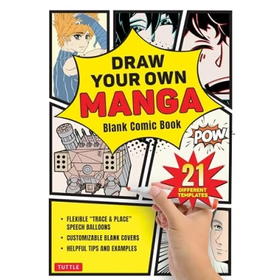 Afbeelding van Draw Your Own Manga: Blank Comic Book (With 21 Different Templates)