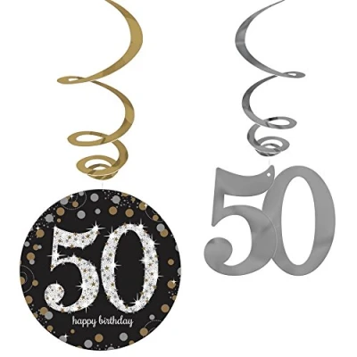 Afbeelding van Decoratie swirl 50 Sparkling zilver goud