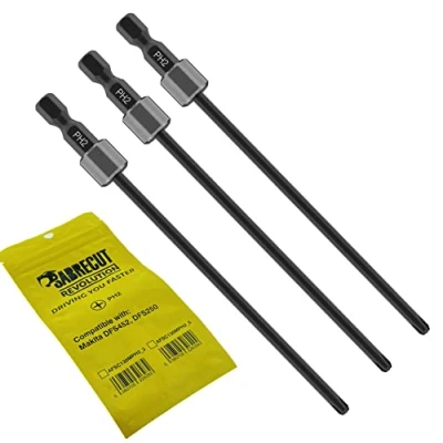 Afbeelding van 3 x SabreCut AFSC130MPH2_3 130mm PH2 voor Makita DFS250 DFS452 199155 7 Autofeed Collated Gipsplaten Schroevendraaier Gun Bit Single Ended Phillips No.2 Heavy Duty