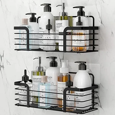 Afbeelding van Oriware SUS304 Douchemand, zelfklevend, wandplank, badkamer, caddy badkamerrek, zonder boren, roestvrij staal, zwart