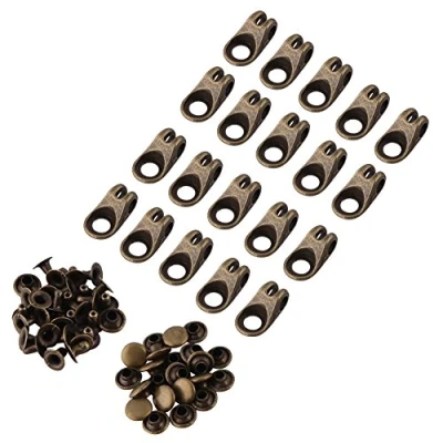 Afbeelding van 20 sets schoenveterhaken met klinknagels, lichtmetalen schoenvetergespen voor klimmen wandelschoenen werken outdoor bergschoenen, goud, brons, grijs optioneel (brons)
