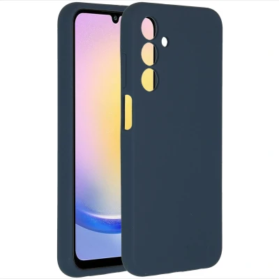 Afbeelding van Samsung Galaxy A25 Hoesje Siliconen en TPU (zacht) Accezz Softcase/Backcover Donkerblauw Telefoonhoesje