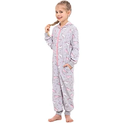 Afbeelding van Merry Style Kinder Pyjama ronde hals lange mouwen broek met zakken Katoen MS MS10 223 PJ Melange Einhorn 158 164