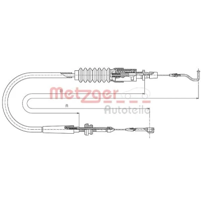 Afbeelding van METZGER 14.4304 Gaskabel COFLE VOLKSWAGEN: TRANSPORTER 4, 4 Bus