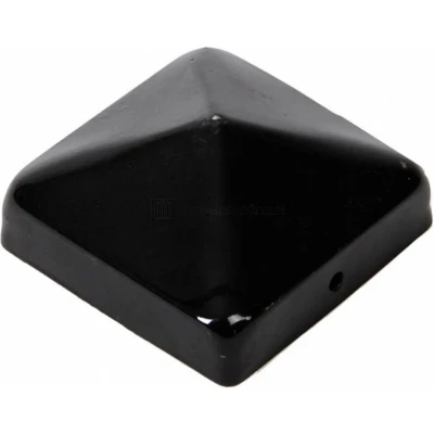 Afbeelding van Paalkap piramide, 7x7cm, zwart gepoedercoat