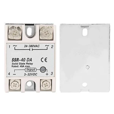 Afbeelding van solid state relaismodule, DC AC SSR 40DA 40A eenfasig halfgeleider relais, ingang 3 32V uitgang 24 380V AC, geschikt voor automatische besturingssystemen, CNC bewerkingsmachines