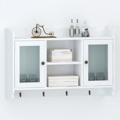 Afbeelding van Vitrinekast met boekenplank wit MDF