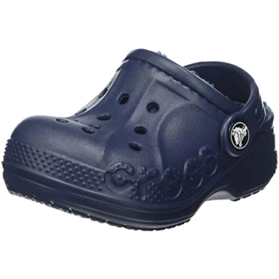 Afbeelding van Crocs Baya gevoerde klomp T, marineblauw/marineblauw, 6 UK Kind