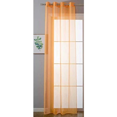 Afbeelding van Ooggordijn transparant »Uni« gordijn H x B 245 140 cm oranje gordijnen ogen loodband sluiting woonkamer, 20332 cn