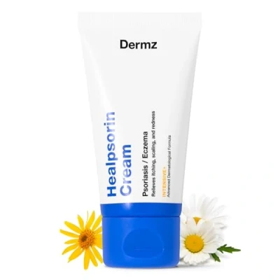 Afbeelding van Healpsorine crème (50 ml) tegen psoriasis eczeem, rosacea en dermatitis natuurlijke verzorgende formule voor handen, gezicht ellebogen hydraterende lotion