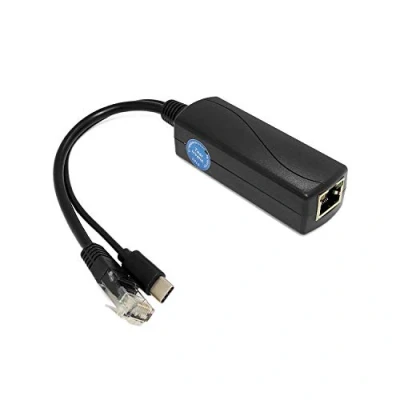 Afbeelding van Revotech Type C Actieve PoE Splitter, 48V naar USB 5V/3A adaptieve uitgang, 10/100Mbps voldoen aan IEEE802.3af/at, Splitteradapter voor apparaat/Pi 4B/4B+ (TYPEC0503)