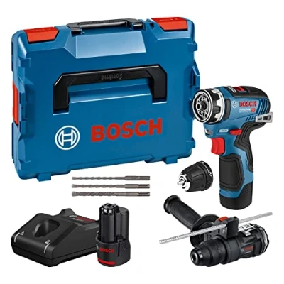 Afbeelding van Bosch Professional 12V systeem accuboormachine GSR 35 FC (SDS plus, incl. 2 x 3,0 Ah accu, oplader GAL 40, FlexiClick opzetstukken, accessoireset, in L BOXX) Amazon Exclusive Set