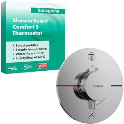 Afbeelding van Hansgrohe showerselect comfort s afbouwdeel voor inbouw douchekraan thermostatisch met 2 functies rond chroom 15554000