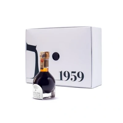 Afbeelding van La Secchia &quot;1959&quot;, Traditionele Balsamico Azijn van Modena DOP, Minimaal 60 Jaar Oud, Fles 100 ml Met Dispenser en Receptenboek, Geschenkdoos, Handgemaakt in Italië