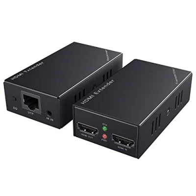 Afbeelding van PWAYTEK HDMI Extender IR 1080P@60Hz met lokale uitgang, uitbreiding van 165ft (50m) lengte transmissie over CAT5e/CAT6/CAT7 kabel, één voedingsadapter
