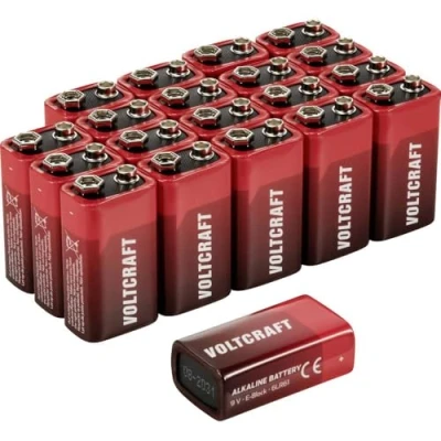 Afbeelding van VOLTCRAFT VC 16107985 9V batterij (blok) Alkaline 550 mAh 9 V 20 stuk(s)