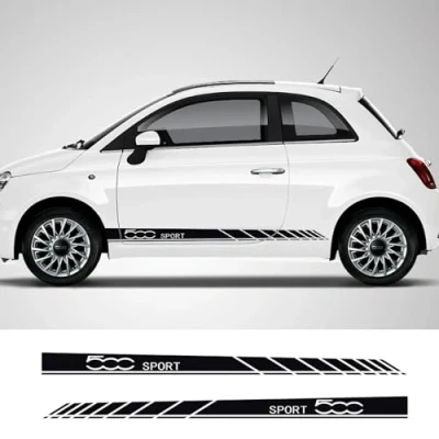 Afbeelding van IBLUON 2 stuks Auto Side Strepen Stickers Vinyl Film DIY Styling Decor Decals, voor Fiat 500 500X 500C 500E Prezzo Accessoires