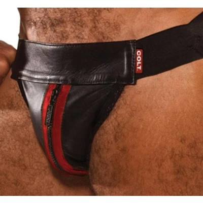 Afbeelding van Colt Leren Jockstrap Zwart Rood