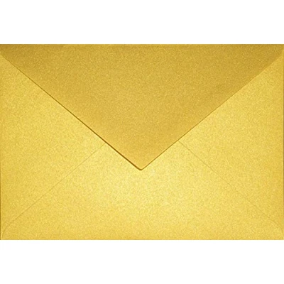 Afbeelding van Netuno 100 pearlescent goud C6 enveloppen 114x162mm Aster metallic Cherish zonder venster effect voor uitnodigingen