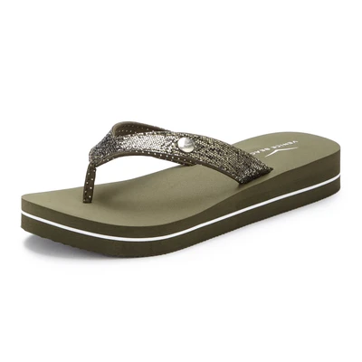 Afbeelding van Venice Beach Teenslippers, Dames, Maat: 38, Olivgrün Hoogwaardig imitatieleer