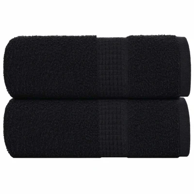 Afbeelding van vidaXL Gastendoekjes 2 st 30x50 cm 360 g/m² 100% katoen zwart