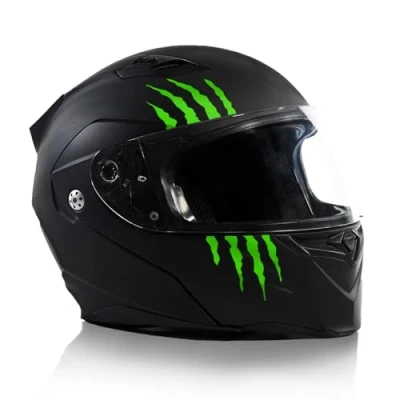 Afbeelding van Finest Folia K173 Krassenhelmstickers, set van 2, 7,5 x cm, monstersticker, klauw, decoratie voor motorfiets, helm, auto, motorhelm, krassporen, zelfklevend, waterdicht, (neongroen)