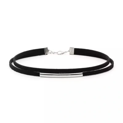 Afbeelding van Jomide Choker Retro Suède Zwart/Zilverkleurig