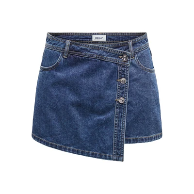 Afbeelding van ONLY ONLLESLY Damesrok, middelhoge taille, normale snit, donkerblauw (dark blue denim), S