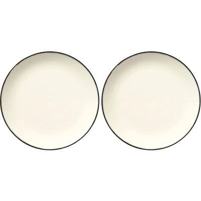 Afbeelding van Serax Dé Tableware By Ann Demeulemeester Dinerbord Ø28 Set Van 2 White/Black 1