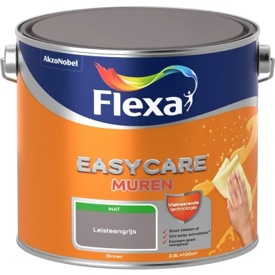 Afbeelding van flexa easycare muurverf mat leisteengrijs 2.5 ltr