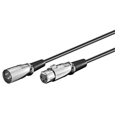 Afbeelding van PremiumCord XLR naar kabel, stekker bus, 3 polig, geluidsarm, kleur zwart, lengte 2 m