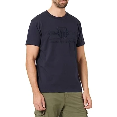 Afbeelding van GANT T Shirt ronde hals donkerblauw, Effen