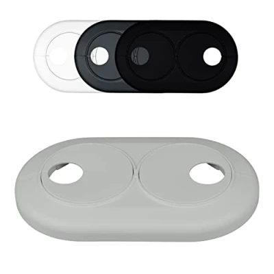 Afbeelding van Dubbele rozetten voor verwarmingsbuizen, 3 stuks, variabele buisafstand, verschillende maten en kleuren, buisafdekking, bekleding, radiator, 16 mm, lichtgrijs (RAL 7035)