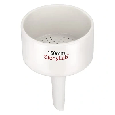 Afbeelding van stonylab Porselein Buchner Trechter 150 mm, Filter OD 15 cm voor Laboratorium