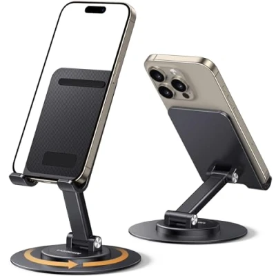 Afbeelding van UGREEN Mobiele Telefoonhouder 360 Draaibaar, Opvouwbare Telefoonhouder, in Hoogte Verstelbaar Compatibel met iPhone 15 14 13 12 Pro Max Plus, Galaxy S24 Ultra, Pixel 8