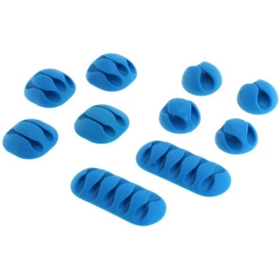 Afbeelding van 10 stuks zelfklevende kabelhouder kabelklemmen Blauw