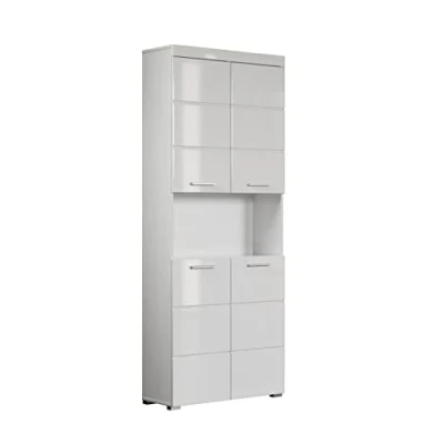 Afbeelding van Hioshop kolomkast AmandaMandoBea mdf 4 Deurs Wit
