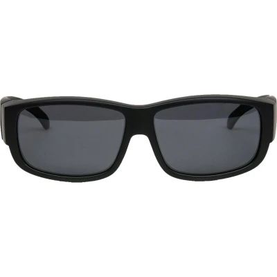 Afbeelding van Melleson Eyewear overzet zonnebril zwart polariserend groot overzetbril overzetzonnebril