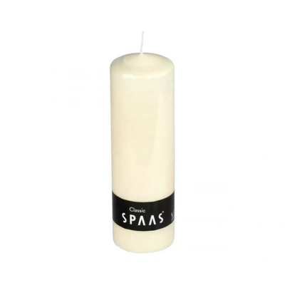 Afbeelding van Stompkaars d8h25 cm ivoor Spaas