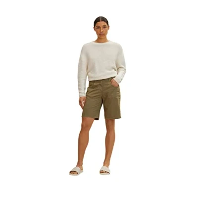Afbeelding van TOM TAILOR Dames Chino bermuda shorts 1031730, 11279 Dry Greyish Olive, 32