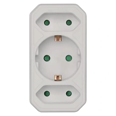 Afbeelding van EMOS GES 073 3 voudige Stekkeradapter, wit, Multistekker, 2 x euro /1 Geaard Stopcontact, 250 V
