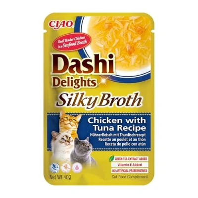 Afbeelding van Ciao Dashi Delights Silky Broth Kattenvoer Nat Chicken&amp;Tuna 40 gr