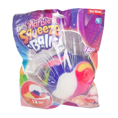 Afbeelding van Knijpbal Neon Marble Gevuld Met Foam 12 Cm 3 Assorti