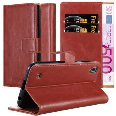 Afbeelding van Cadorabo Hoesje geschikt voor LG X POWER in WIJN ROOD Beschermhoes met magnetische sluiting, standfunctie en kaartvakje Book Case Cover Etui