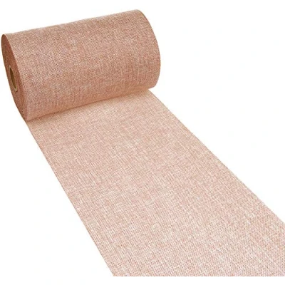 Afbeelding van Deko As Shabby Chic Tafelloper in linnenlook, polyester geurloos, koper, 20 cm x 5 m,