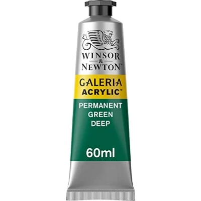 Afbeelding van Winsor &amp; Newton 2120482 Galeria acrylverf, hoge pigmentatie, lichtecht en verouderingsbestendig, romige vloeiende consistentie 60ml Tube, Permanent Green Deep