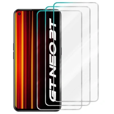 Afbeelding van Cadorabo 3x Screenprotector geschikt voor Realme GT Neo 3T Beschermende Pantser Film in Getemperd (Tempered) Display beschermend glas 9H hardheid met 3D Touch