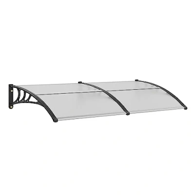 Afbeelding van VEVOR Luifel huisdeur 97 x 200 cm overkapping UF50+ pc zonwerende folie huisdeurluifel blad + ABS houder aluminium connector lessenaarsafdak UV bestendig huisdeurdak lessenaarsboogluifel