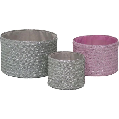 Afbeelding van Basket spelset DKD Home Decor Grijs Roze Polypropyleen 27 x 17 cm