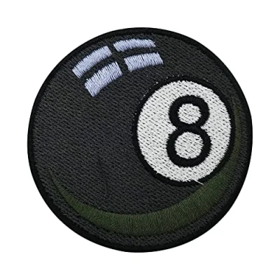Afbeelding van Finally Home Zwarte 8 goedkope kogelpatch om op te strijken retro patches, vintage strijkplaatje, bal strijkpatch opstrijkpatch patch